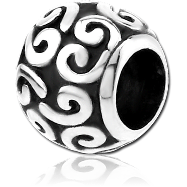 SURGICAL STEEL BEAD 5.0 - 6.0 MM HOLE - TWISTS