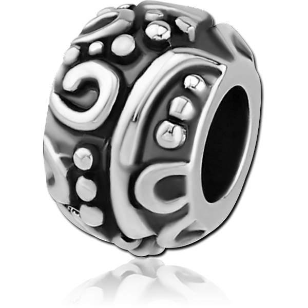 SURGICAL STEEL BEAD 5.0-5.2 MM HOLE - FILLIGREE LINES