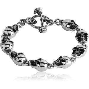 SURGICAL STEEL BRACELET - SKULLS