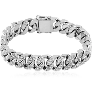 SURGICAL STEEL JEWELLED BRACELET