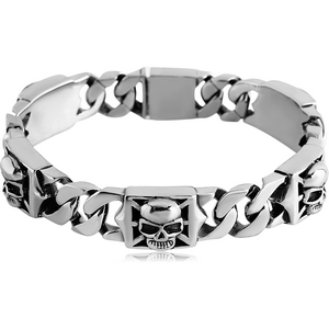 SURGICAL STEEL BRACELET - SKULLS