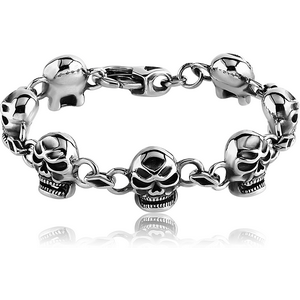 SURGICAL STEEL BRACELET - SKULLS