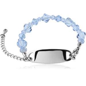 SURGICAL STEEL BRACELET WITH PLATE - PLAIN