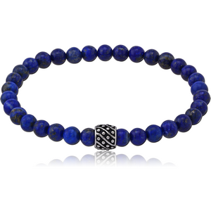 SURGICAL STEEL ELLASTIC BRACELET WITH STONE BEADS