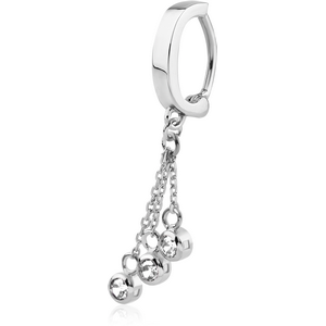 SURGICAL STEEL BELLY CLICKER WITH JEWELLED DANGLING CHARM