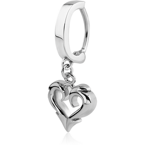SURGICAL STEEL BELLY CLICKER WITH DANGLING CHARM