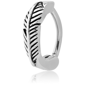 SURGICAL STEEL BELLY CLICKER - FEATHER