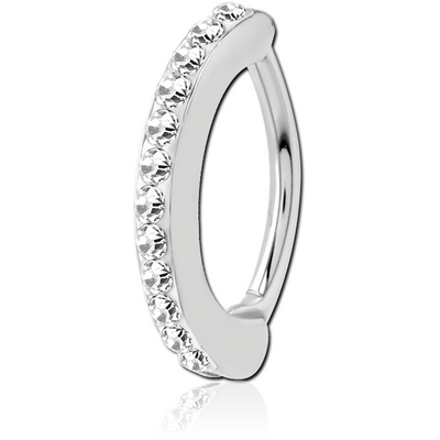 SURGICAL STEEL CRYSTALINE JEWELLED BELLY CLICKER