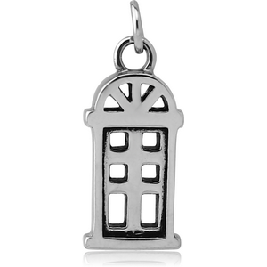 SURGICAL STEEL CHARM - TELEPHONE BOX