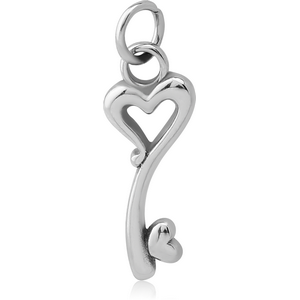 SURGICAL STEEL CHARM - HEART KEY