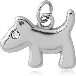 SURGICAL STEEL JEWELLED CHARM - DOG