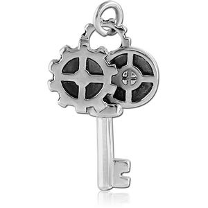 SURGICAL STEEL CHARM - KEY STEAMPUNK