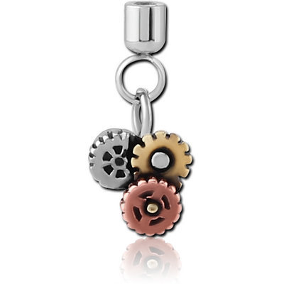 SURGICAL STEEL SCREW ON CHARM WITH MICRO THREADED CUP