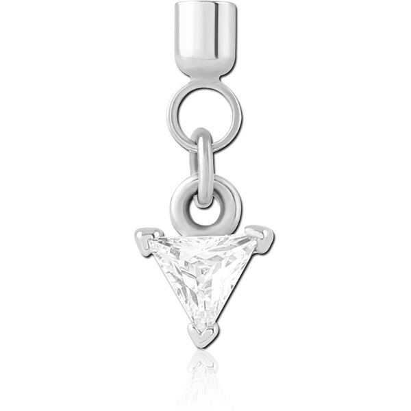SURGICAL STEEL JEWELLED SCREW ON CHARM WITH MICRO THREADED CUP