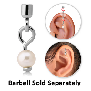 SURGICAL STEEL SYNTHETIC PEARL SCREW ON CHARM WITH MICRO THREADED CUP - BALL