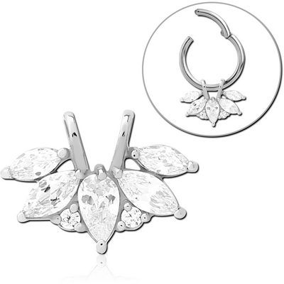 SURGICAL STEEL SLIDING JEWELLED CHARM FOR HINGED SEGMENT RING