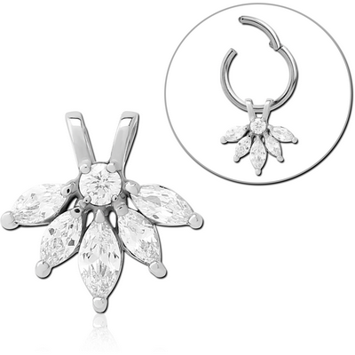 SURGICAL STEEL SLIDING JEWELLED CHARM FOR HINGED SEGMENT RING