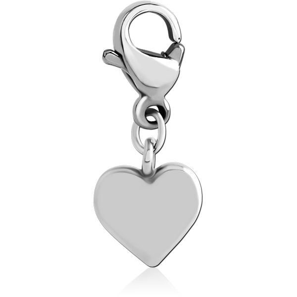 SURGICAL STEEL CHARM WITH LOBSTER LOCKER - HEART