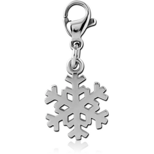 SURGICAL STEEL CHARM WITH LOBSTER LOCKER - SNOWFLAKE