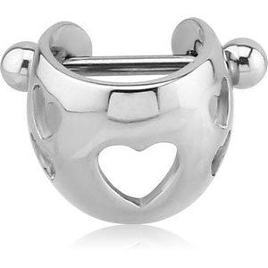 SURGICAL STEEL CARTILAGE SHIELD - HEARTS