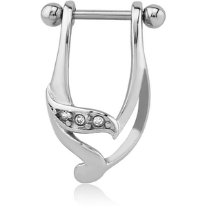 SURGICAL STEEL JEWELLED CARTILAGE SHIELD - LEFT