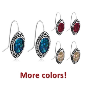 SURGICAL STEEL SYNTHETIC MOTHER OF PEARL MOSAIC EARRING