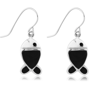 SURGICAL STEEL EARRINGS PAIR WITH ONYX