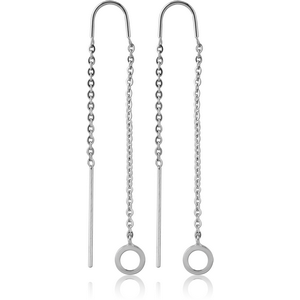 SURGICAL STEEL CHAIN EARRINGS PAIR - HOOP