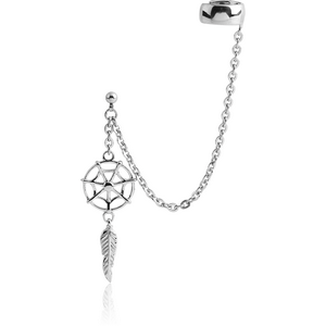 SURGICAL STEEL EAR CUFF CHAIN WITH DREAM CHATCHER