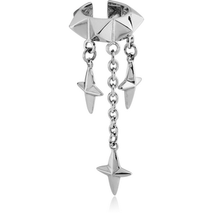 SURGICAL STEEL EAR CUFF - THREE STARS