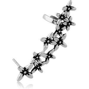 SURGICAL STEEL EAR CUFF - FLOWERS
