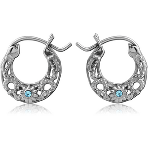 SURGICAL STEEL JEWELLED HOOP EARRINGS