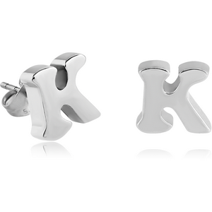 SURGICAL STEEL EAR STUDS PAIR - K