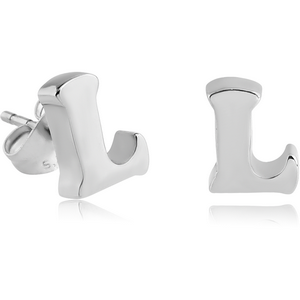 SURGICAL STEEL EAR STUDS PAIR - L