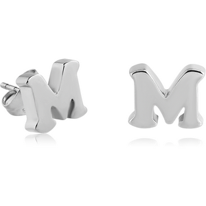 SURGICAL STEEL EAR STUDS PAIR - M
