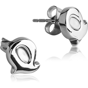 SURGICAL STEEL EAR STUDS PAIR - Q