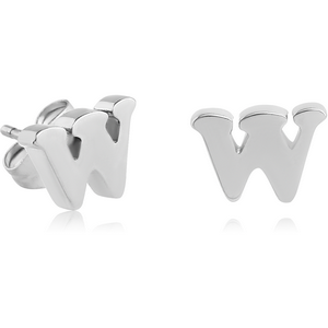 SURGICAL STEEL EAR STUDS PAIR - W