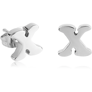 SURGICAL STEEL EAR STUDS PAIR - X