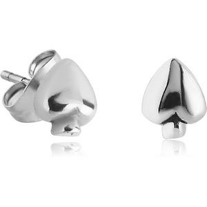 SURGICAL STEEL EAR STUDS PAIR - SPADE