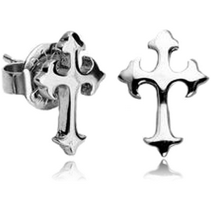 SURGICAL STEEL EAR STUDS PAIR - CROSS