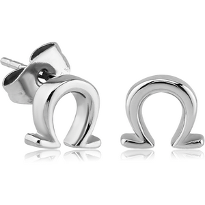 SURGICAL STEEL EAR STUDS PAIR - OMEGA