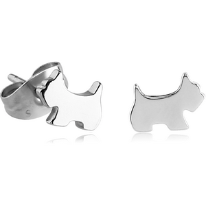 SURGICAL STEEL EAR STUDS PAIR - DOG