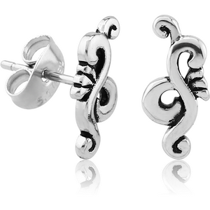 SURGICAL STEEL EAR STUDS PAIR - FILIGREE