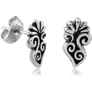 SURGICAL STEEL EAR STUDS PAIR - FILIGREE