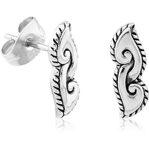 SURGICAL STEEL EAR STUDS PAIR - FILIGREE