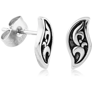 SURGICAL STEEL EAR STUDS PAIR - FILIGREE