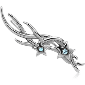 SURGICAL STEEL JEWELLED EAR VINE - RIGHT