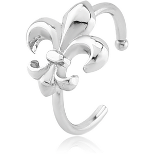 SURGICAL STEEL OPEN NOSE RING - FLEUR DE LIS