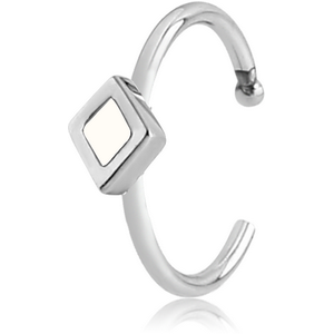 SURGICAL STEEL OPEN NOSE RING WITH ENAMEL - RHOMBUS