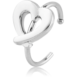 SURGICAL STEEL OPEN NOSE RING - HEART